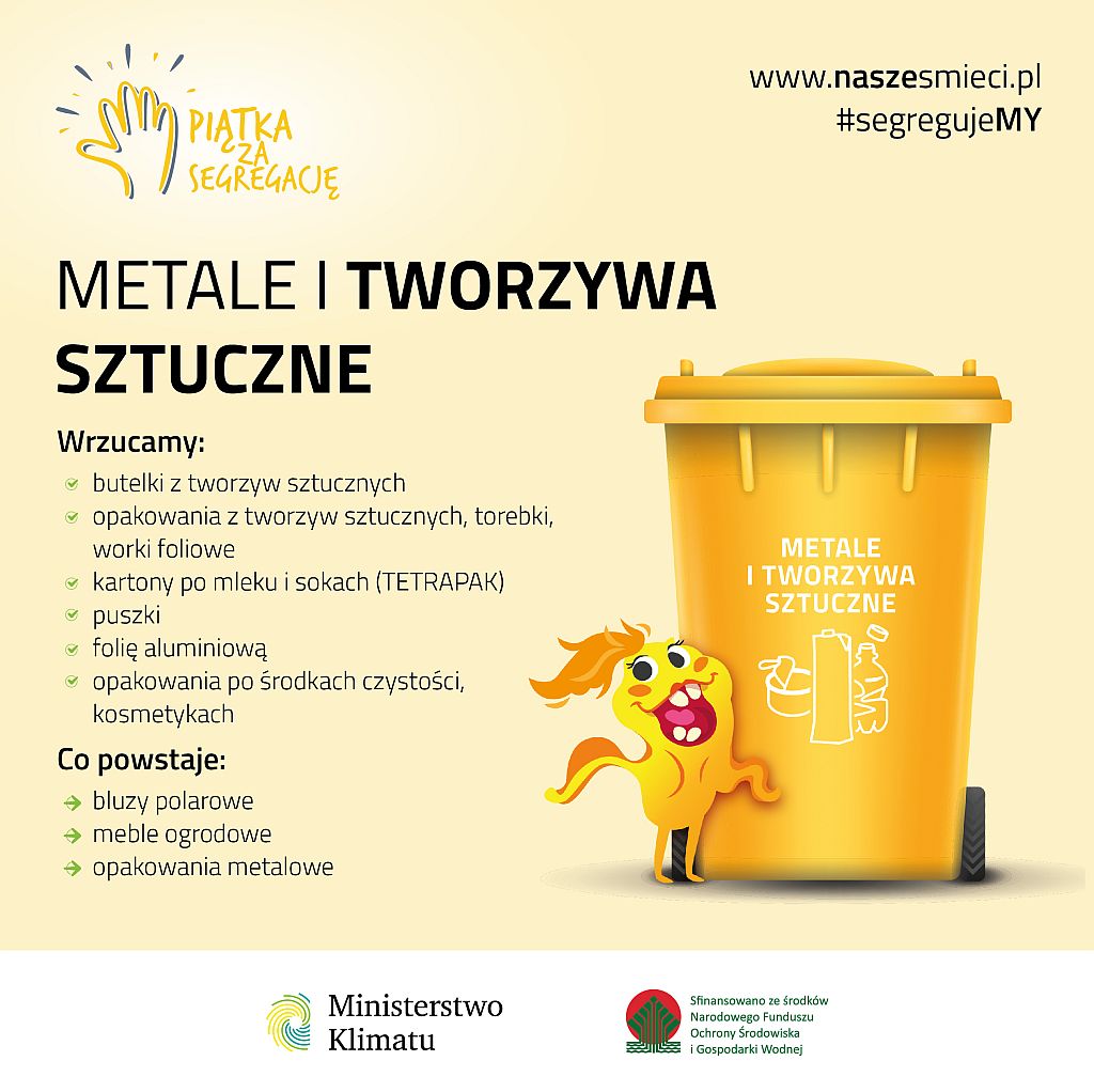 Ministerstwo Klimatu infografika segregacja metale i tworzywa sztuczne