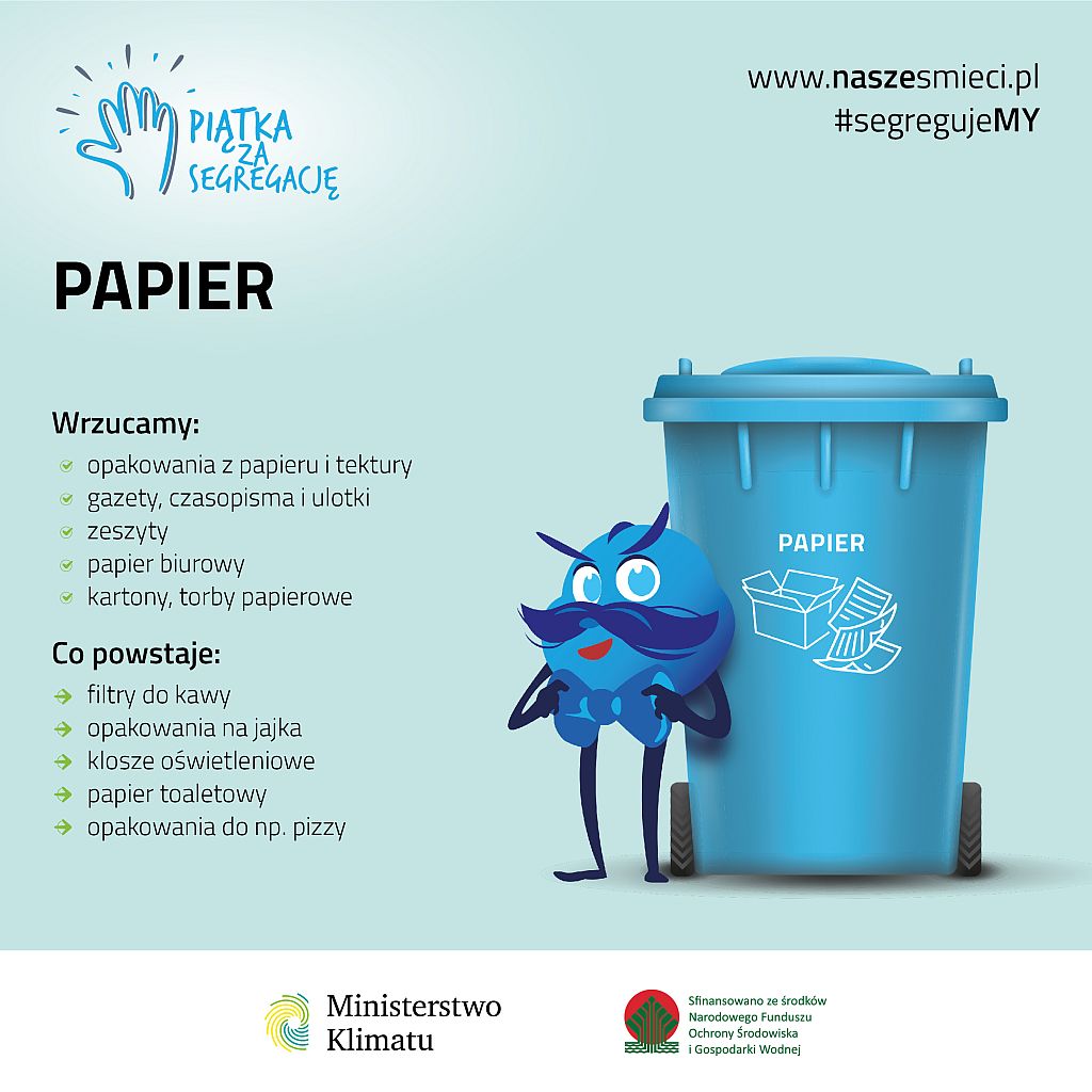 Ministerstwo Klimatu infografika segregacja papier