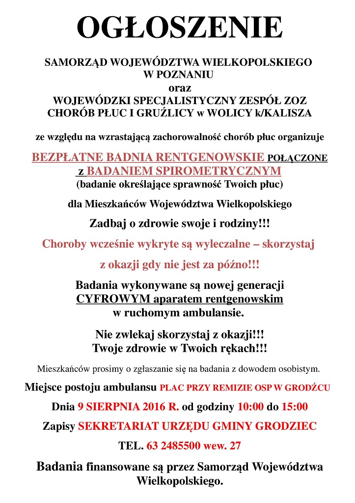 OGŁOSZENIE plakat maly