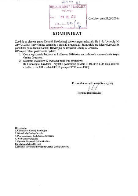 komunikat 29.09.2016