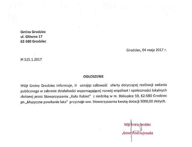 Ogloszenie Kolo Kobiet maly