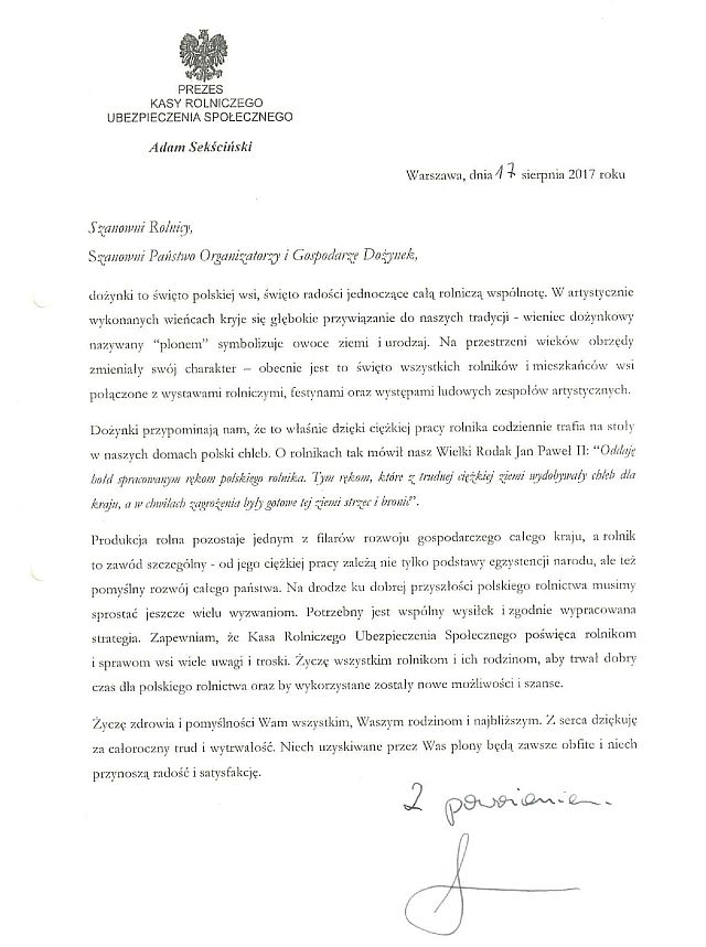 List Prezesa maly