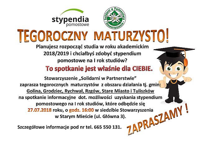 Zaproszenie Stypendia 2018 male