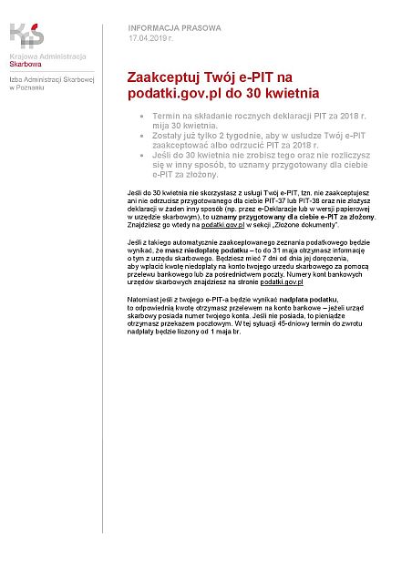 Zaakceptuj Twoj e PIT do 30 kwietnia maly
