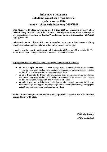 informacja dotyczaca 500 + pierwsze dziecko male