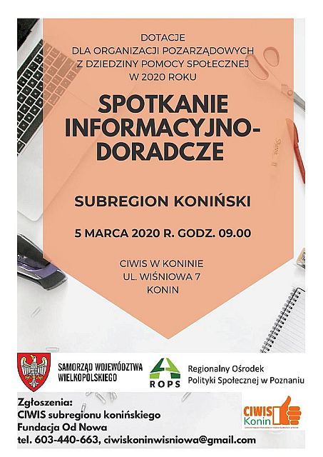 Plakat dotacje dla organizacji pozarządowych