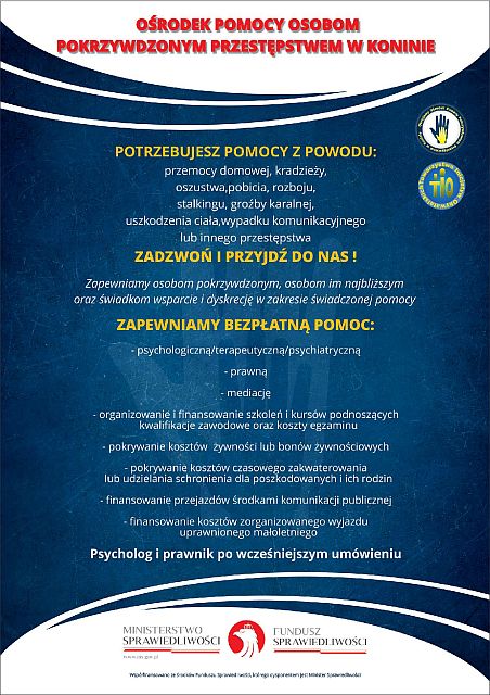 Pomoc osobom pokrzywdzonym przestępstwem - plakat
