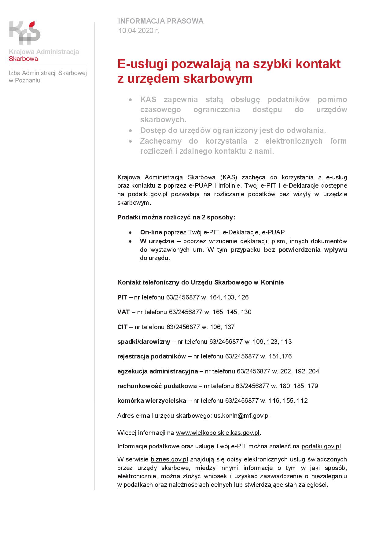 Ograniczenie dostępu do US Konin