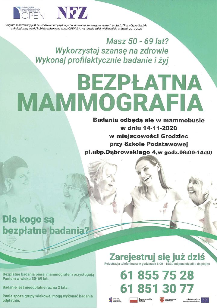 Badania mammograficzne - plakat