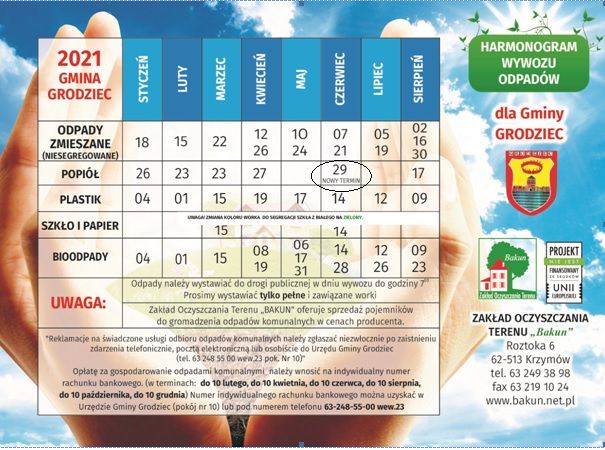Uwaga! W czerwcu zmiana terminu odbioru popiołu - plakat