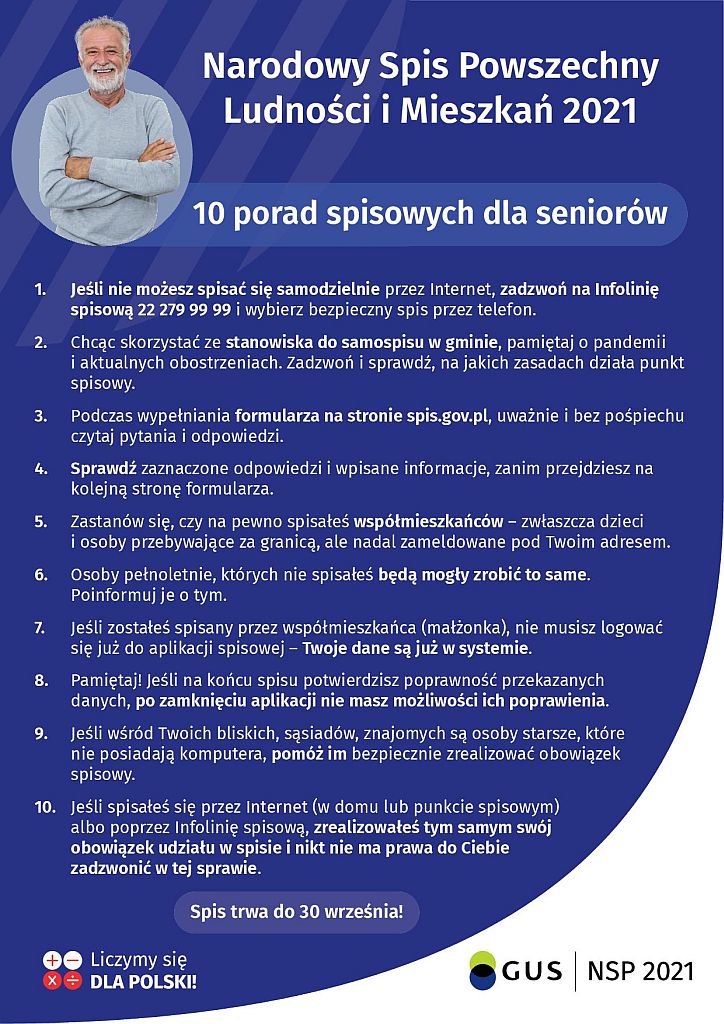 10 porad spisowych dla seniorów - plakat