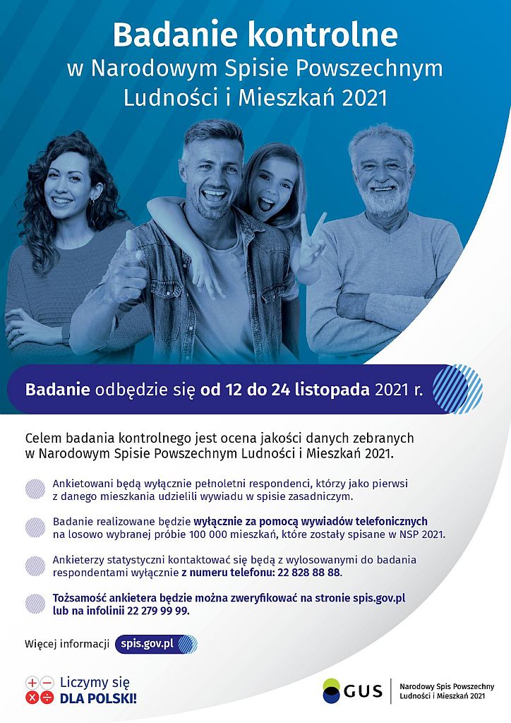 Badanie kontrolne w Narodowym Spisie Powszechnym - plakat