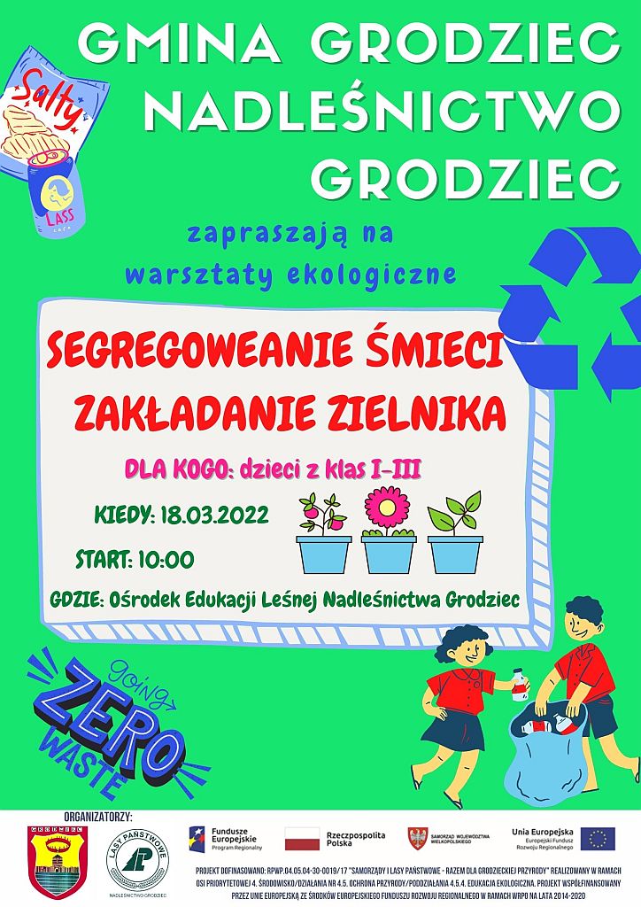 Warsztaty ekologiczne - segregacja śmieci - plakat