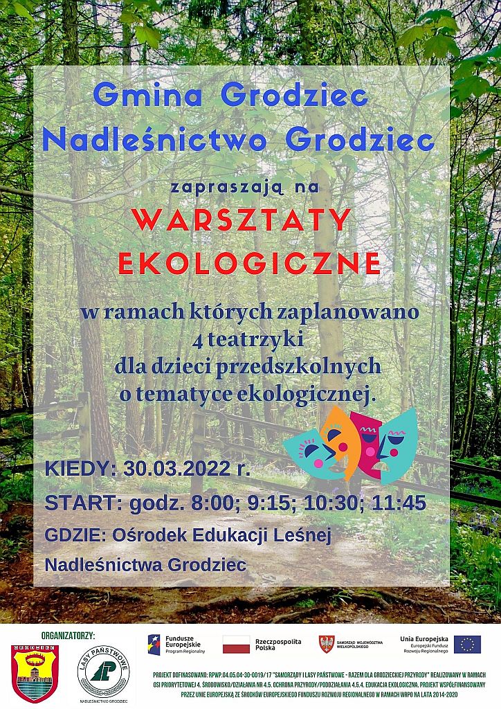 Warsztaty ekologiczne - Teatrzyki dla dzieci przedszkolnych - plakat
