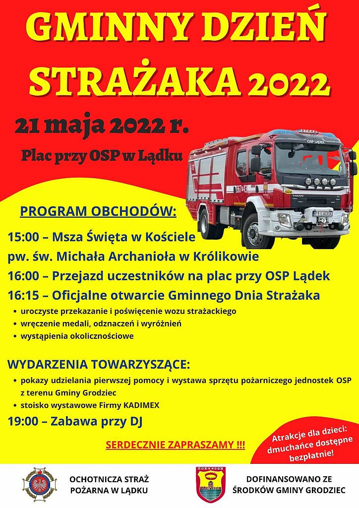 Gminny Dzień Strażaka 2022 - plakat