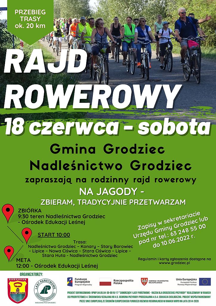 Rajd rowerowy Na jagody - plakat