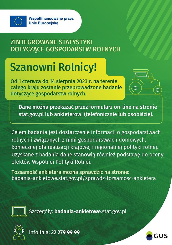 Zintegrowane statystyki dotyczące gospodarstw rolnych - plakat
