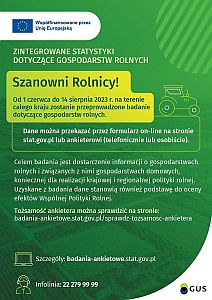 Zintegrowane statystyki dotyczące gospodarstw rolnych - plakat