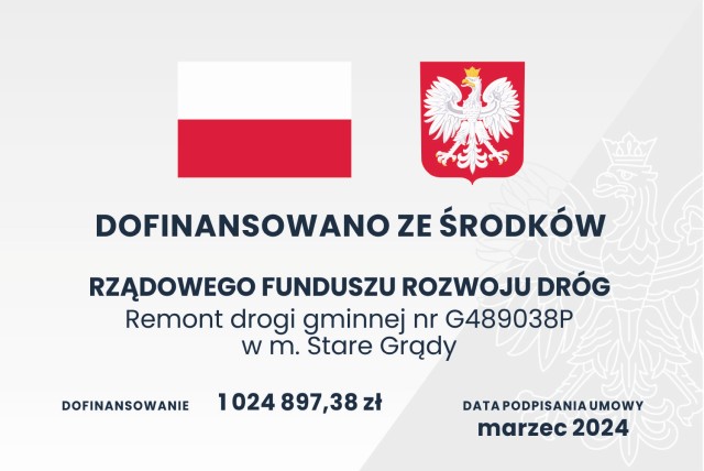 Rządowy Fundusz Rozwoju Dróg 2024 - tablica informacyjna