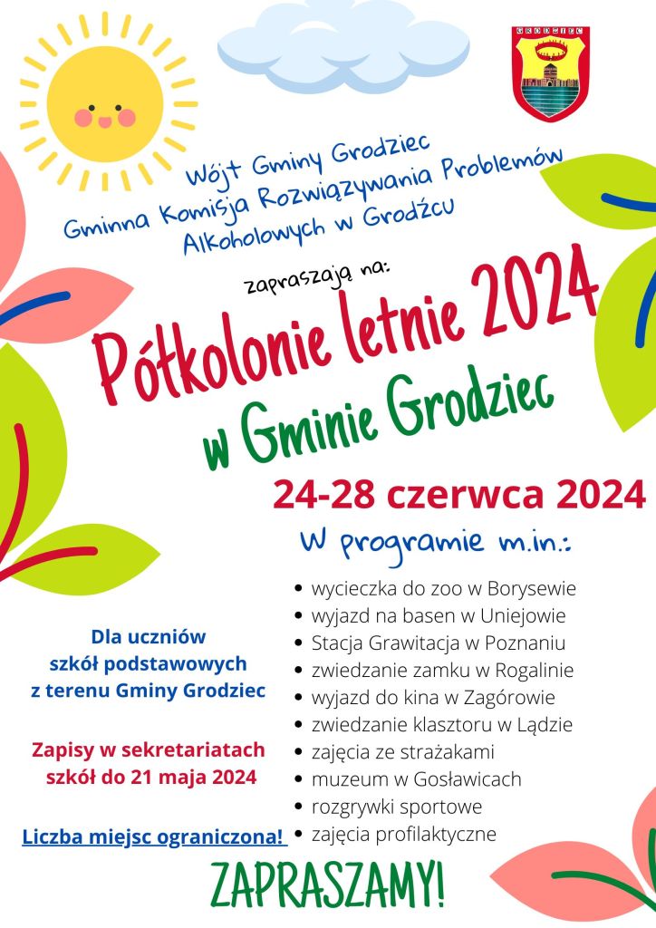 Półkolonie letnie 2024 - plakat