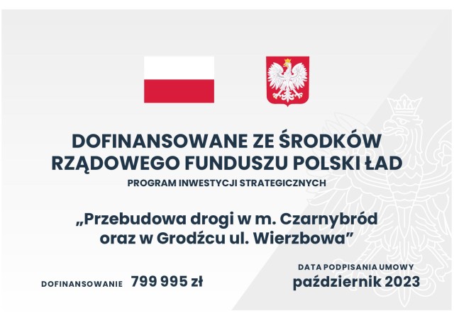 Przebudowa drogi nr G489001P w Czarnymbrodzie (etap 3) - tablica informacyjna
