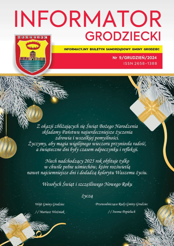 INFORMATOR GRODZIECKI Nr 9/GRUDZIEŃ/2024 - strona pierwsza