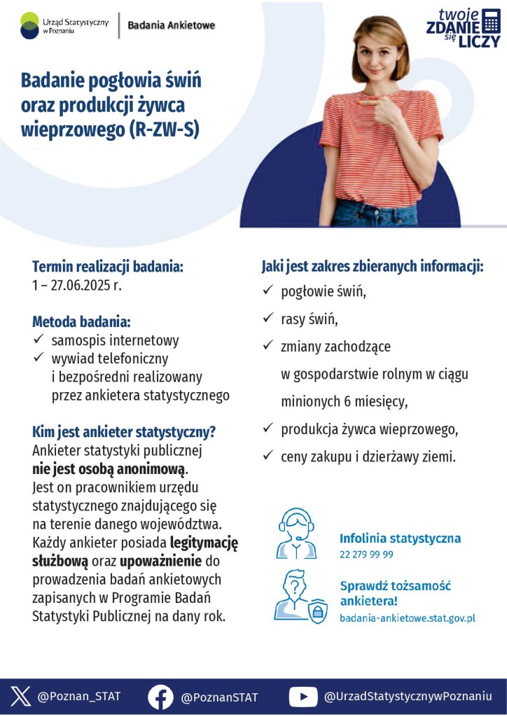 Badanie pogłowia świń oraz produkcji żywca wieprzowego (R-ZW-S) 2025 - plakat