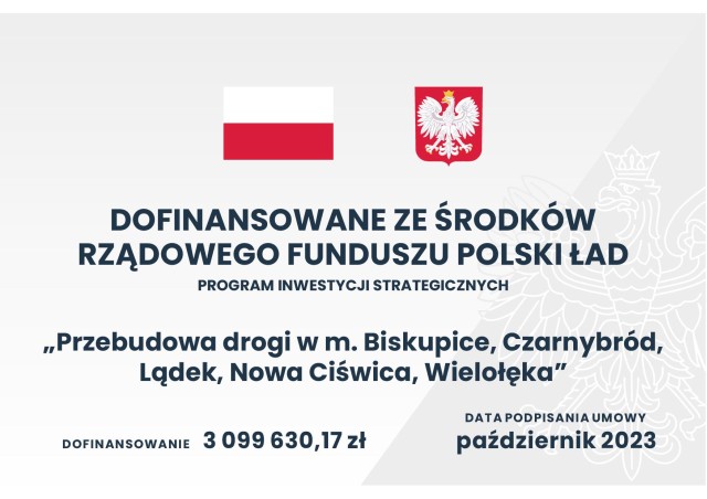 Przebudowa kolejnych sześciu odcinków dróg – zakończona! - tablica informacyjna