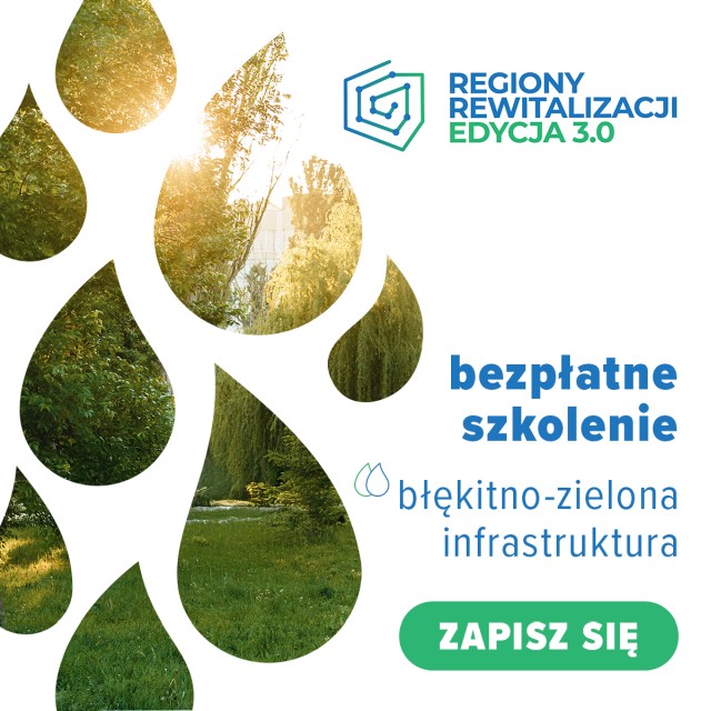 Szkolenia z tematyki błękitno-zielonej infrastruktury - plakat
