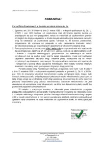 Komunikat Zarządu Dróg Powiatowych w Koninie - plakat