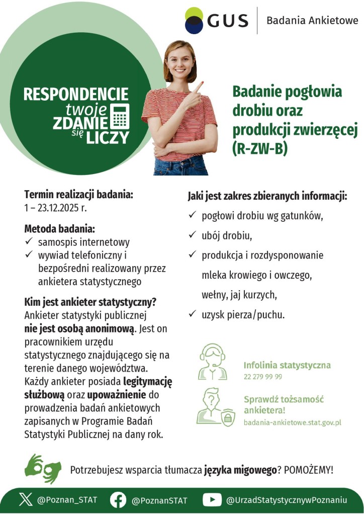 Badanie pogłowia drobiu oraz produkcji zwierzęcej (R-ZW-B) - plakat