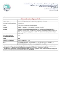 Ostrzeżenie meteorologiczne - 29.12.2025 - plakat