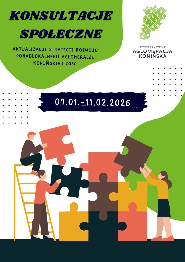 Konsultacje społeczne aktualizacji „Strategii Rozwoju Ponadlokalnego Aglomeracji Konińskiej 2030” - plakat
