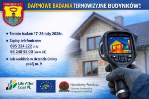 Bezpłatne badania budynków kamerą termowizyjną - plakat