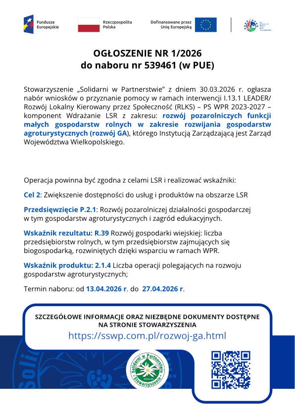 Rozwój gospodarstw agroturystycznych - plakat