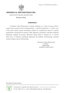 Komunikat Powiatowego Lekarza Weterynarii