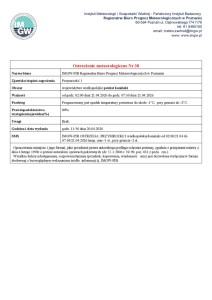 Ostrzeżenie meteorologiczne - 20.04.2026 - plakat