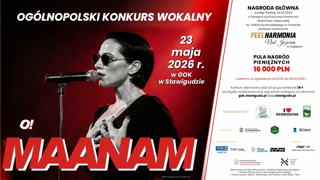 Ogólnopolski Konkurs Wokalny „O! Maanam” - plakat