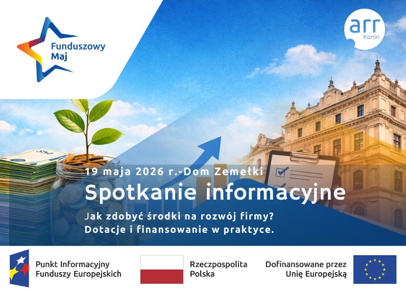 „Jak zdobyć środki na rozwój firmy? Dotacje i finansowanie w praktyce” - plakat